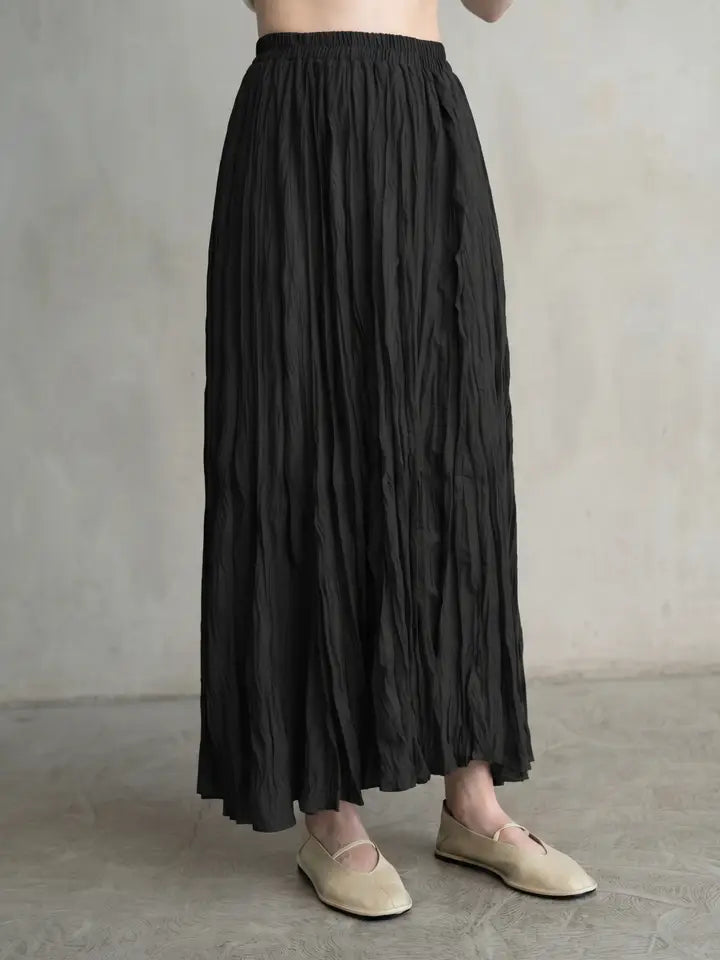 Crinkled Maxi Skirt