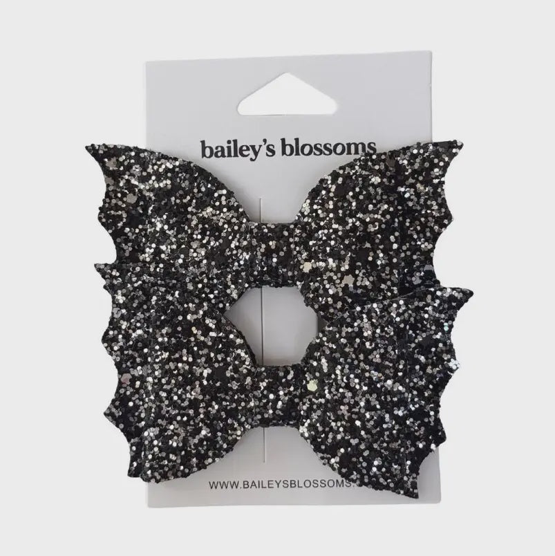Glitter Bat Piggie Clips