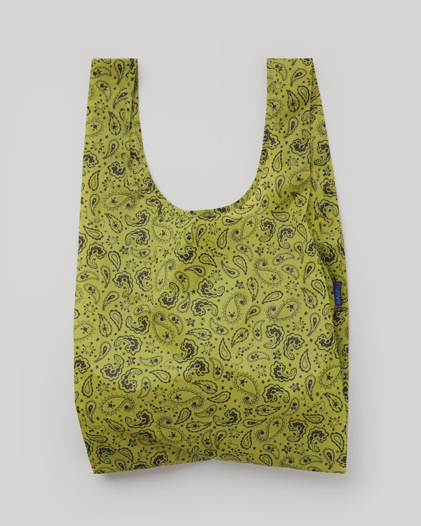 Chartreuse Paisley Standard Baggu