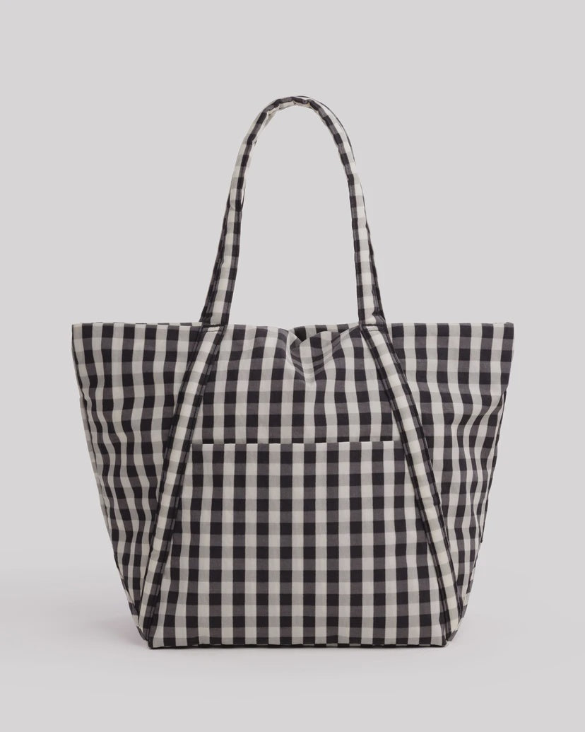 Blk &amp; Crm Gingham Cloud Bag