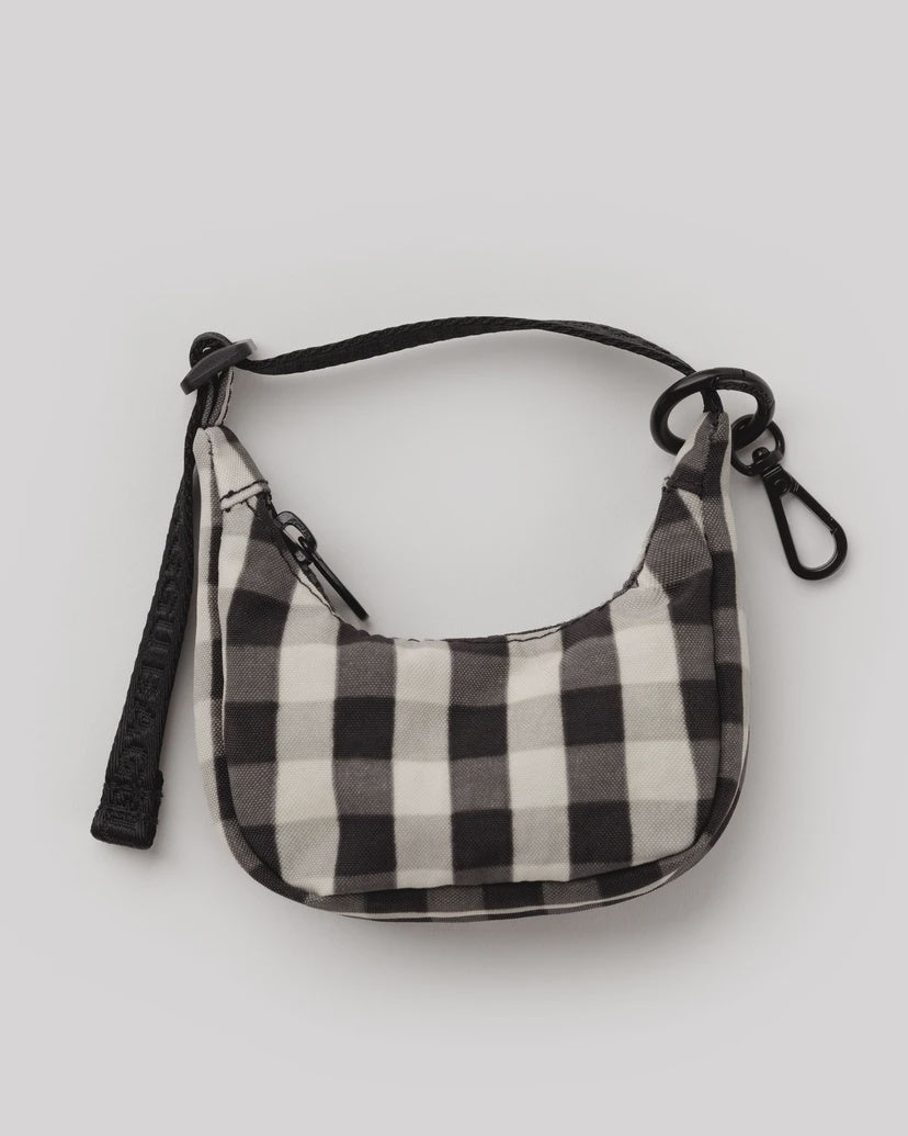 Gingham Crescent Bag Charm