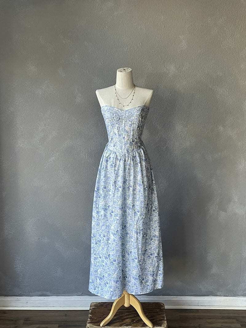 Blue Floral Maxi Dress