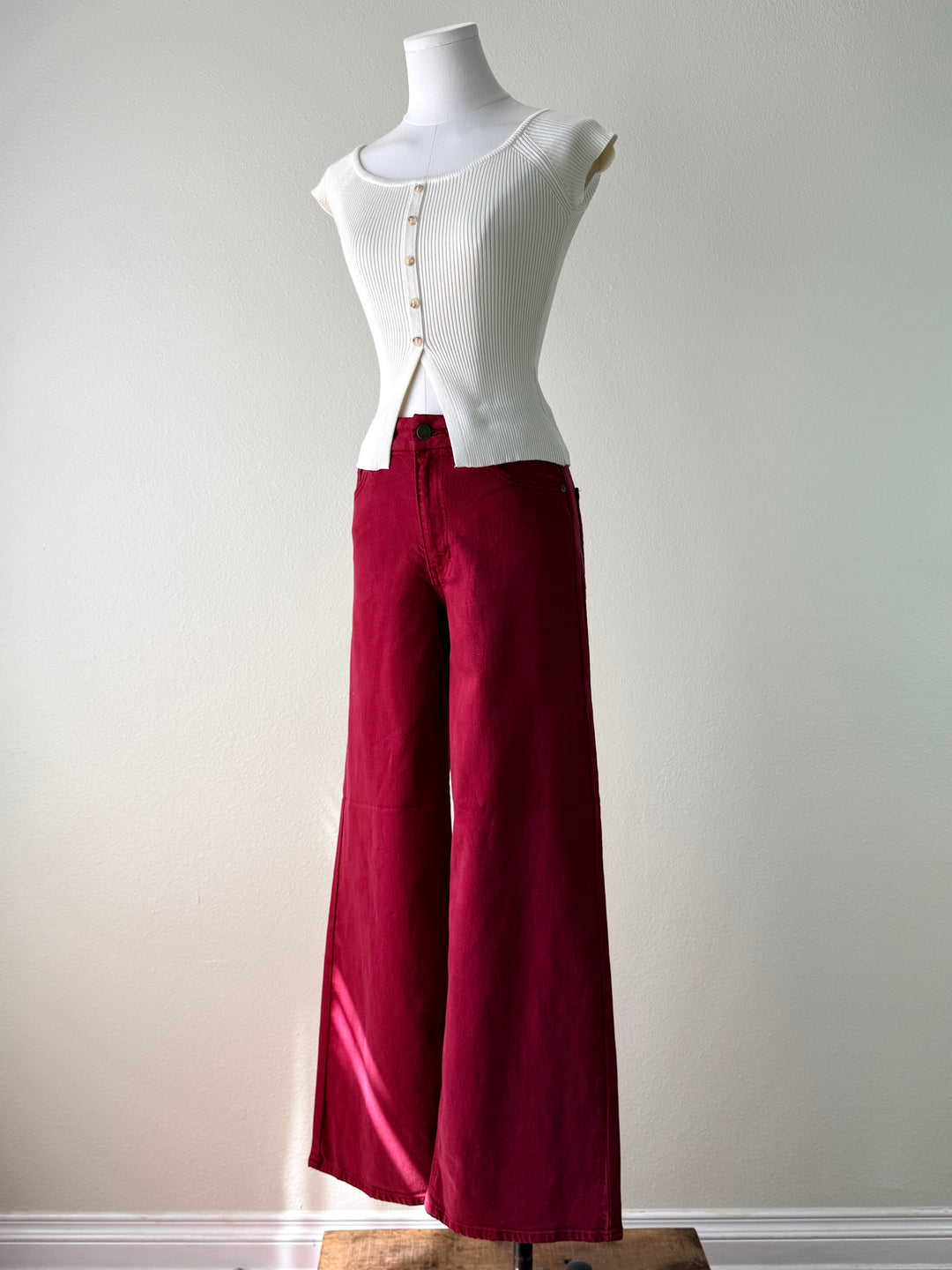 Dark Cherry Clay Wide Leg