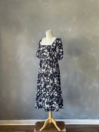 Floral Poplin Midi Dress