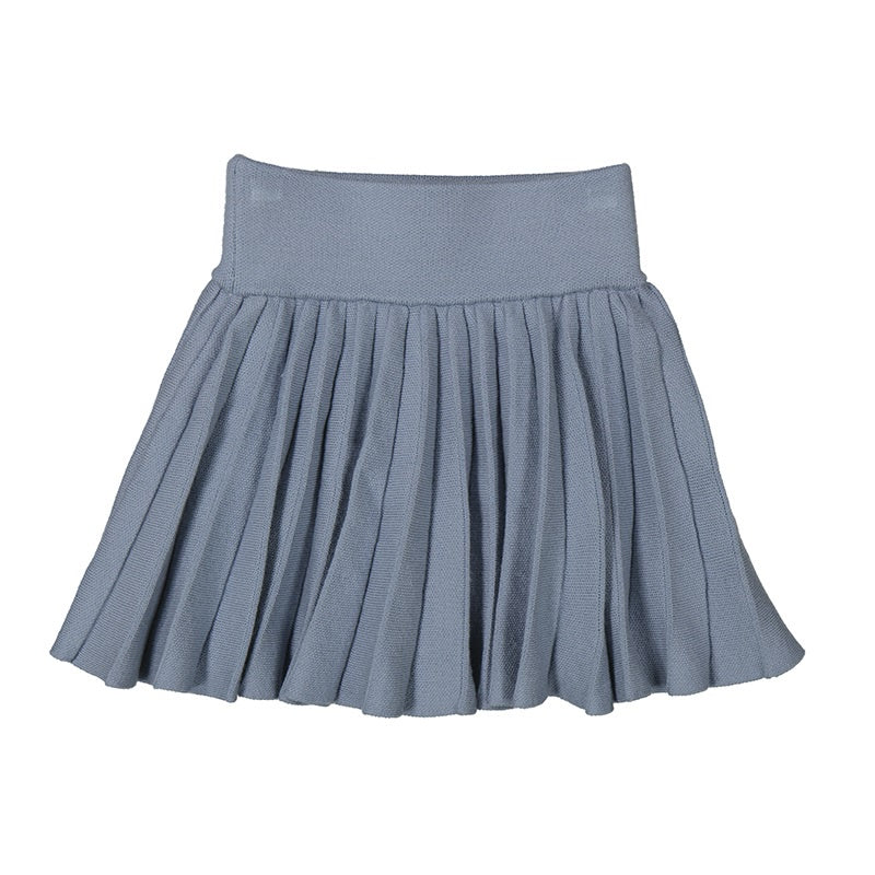 Sky Blue Pleated Skirt