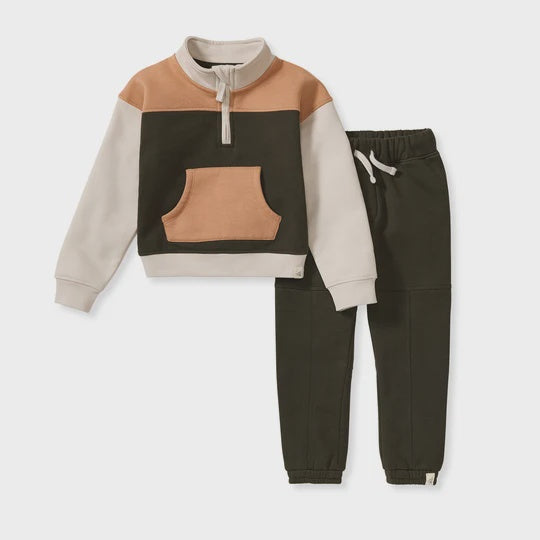 Quarter Zip Sweatshirt Set Shadow