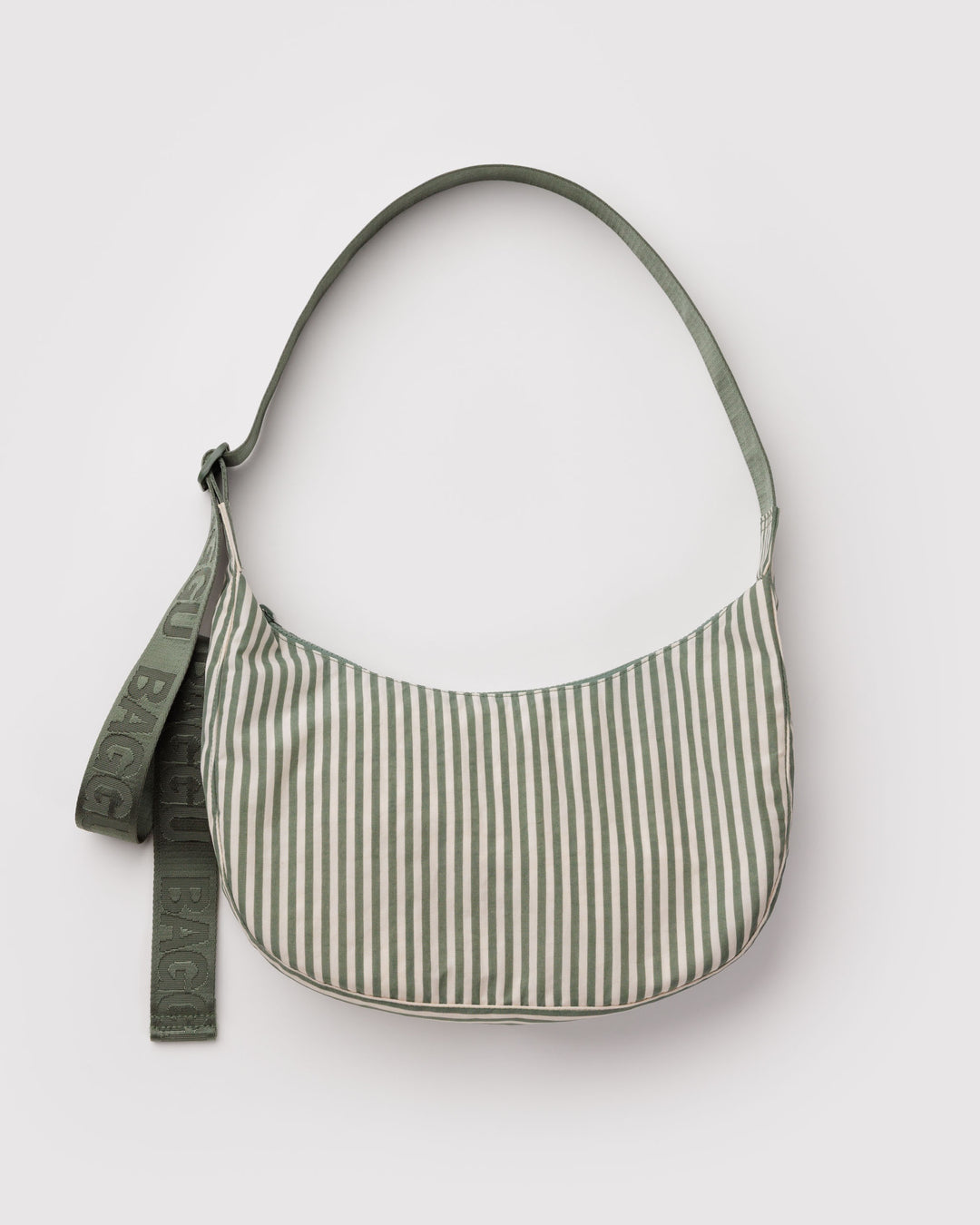 Sage Stripe Med Crescent Bag