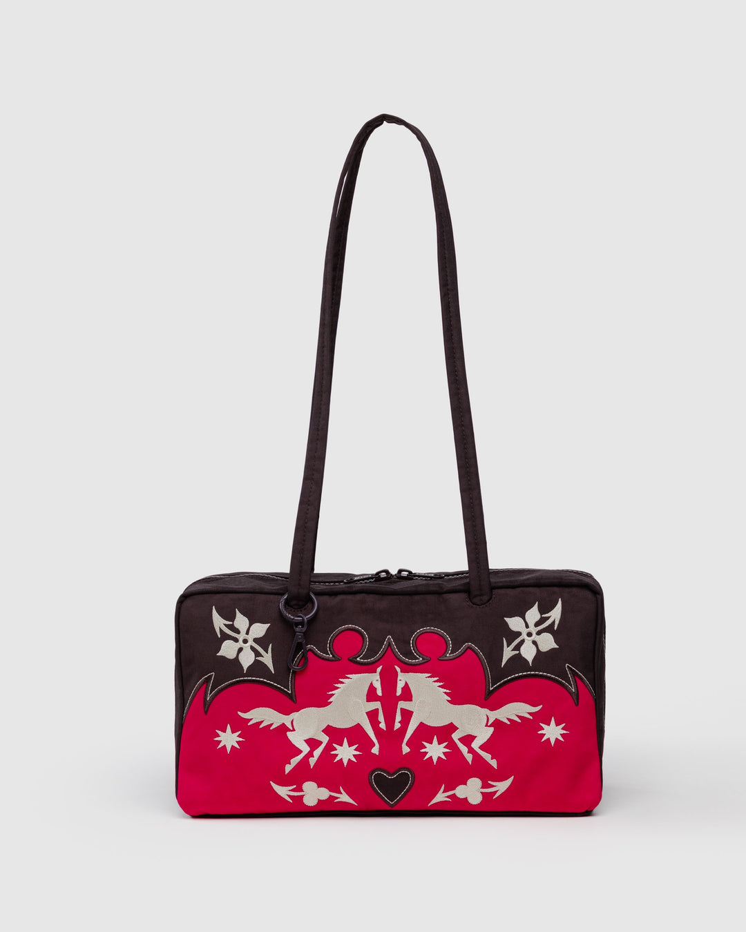 Western Appliqué Nylon Bowler Bag