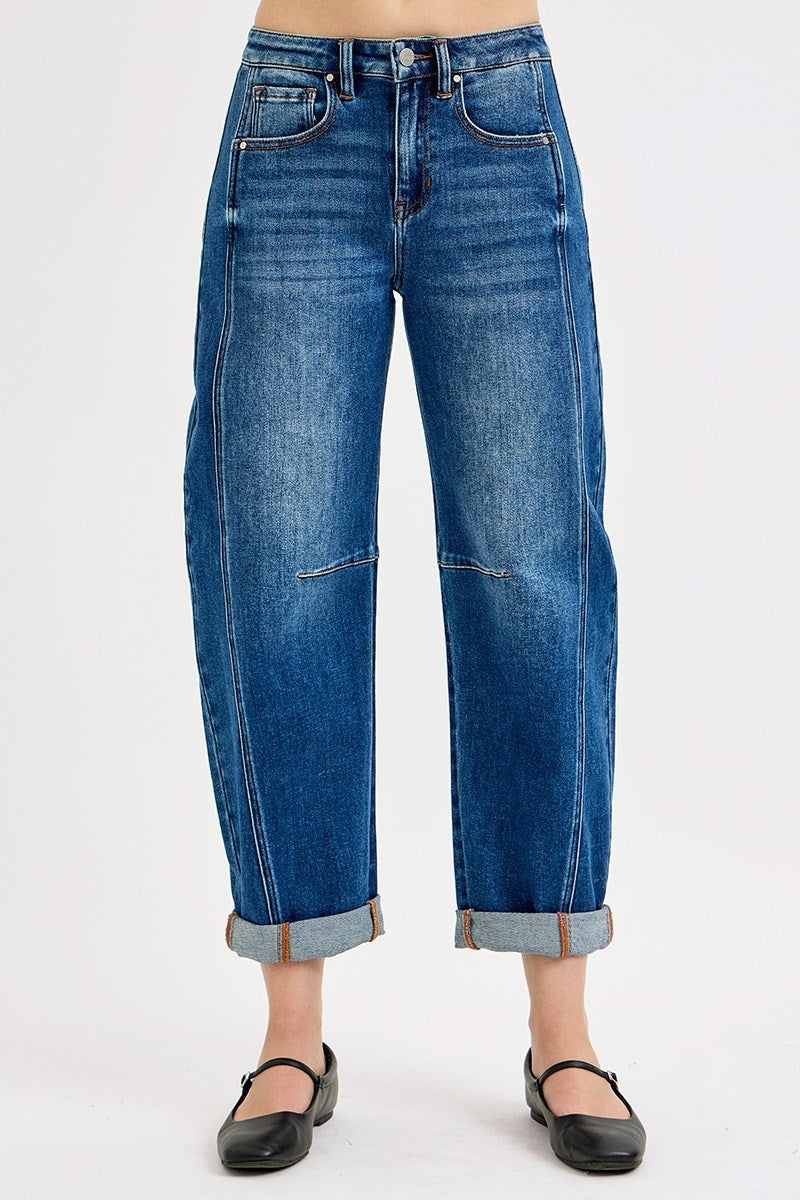 Cuffed Barrel Jeans