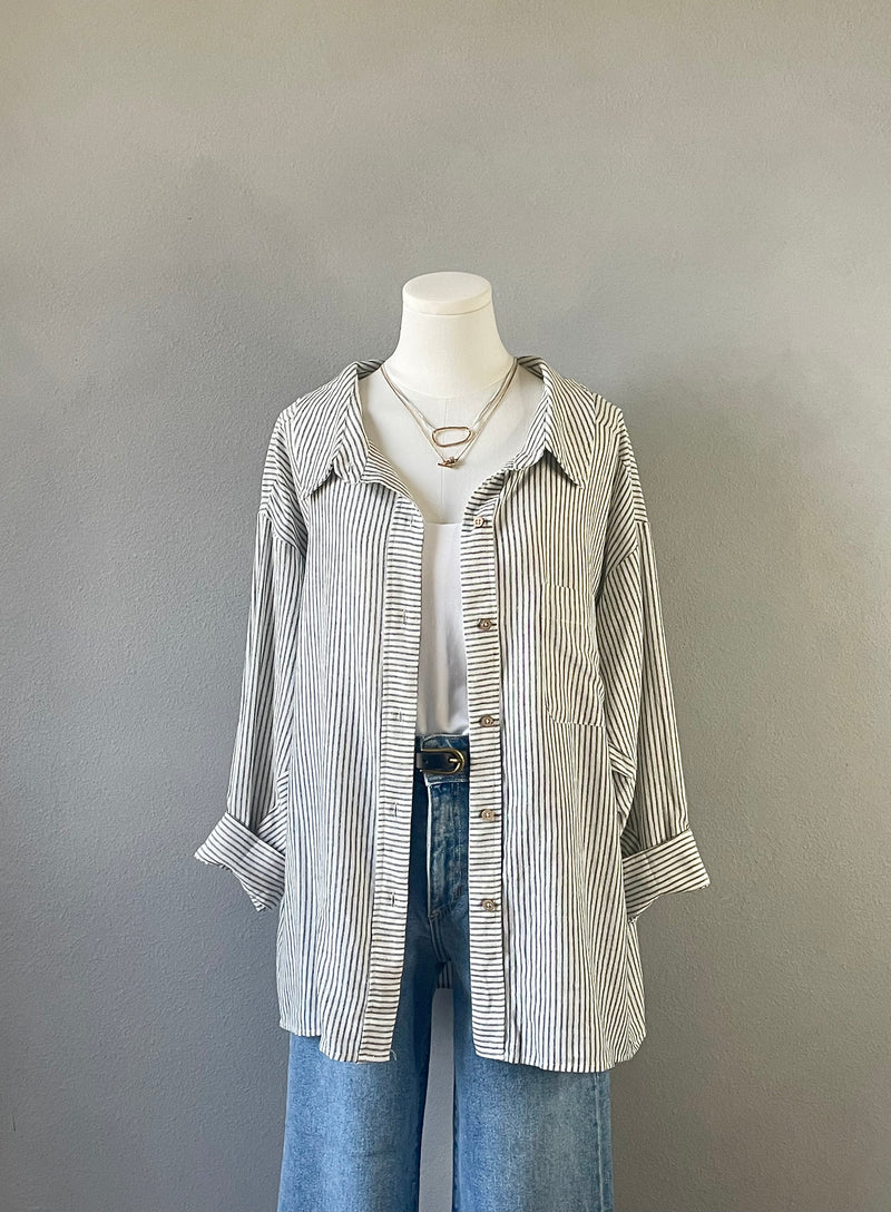 Sandra Stripe Button Up