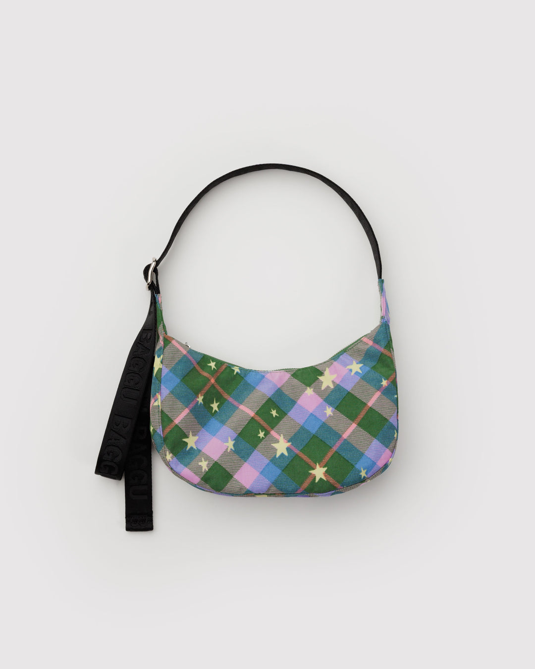 Green Star Plaid Small Crescent Bag