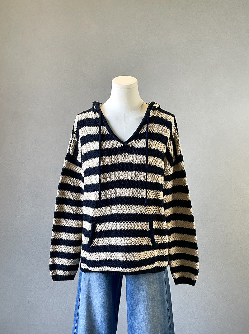 Striped Knit Hoodie