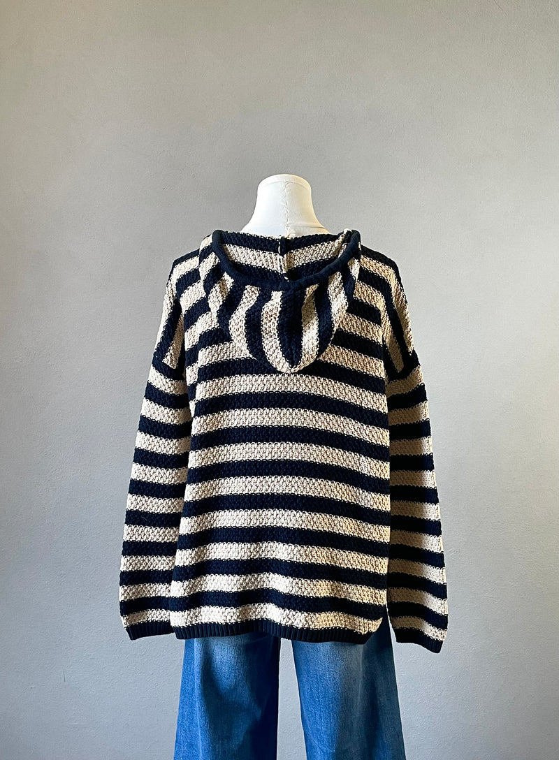 Striped Knit Hoodie