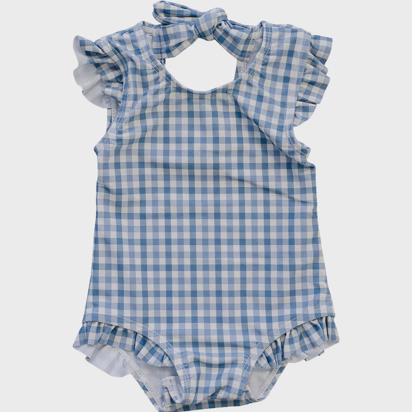 Blue Gingham One Piece Swim