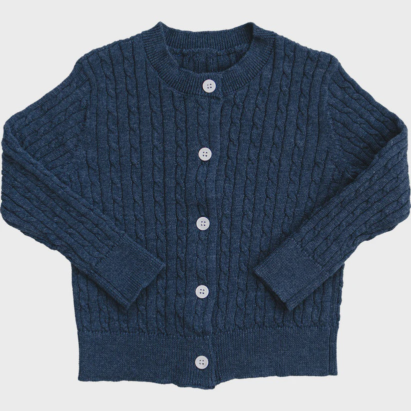 Navy Cable Knit Cardigan