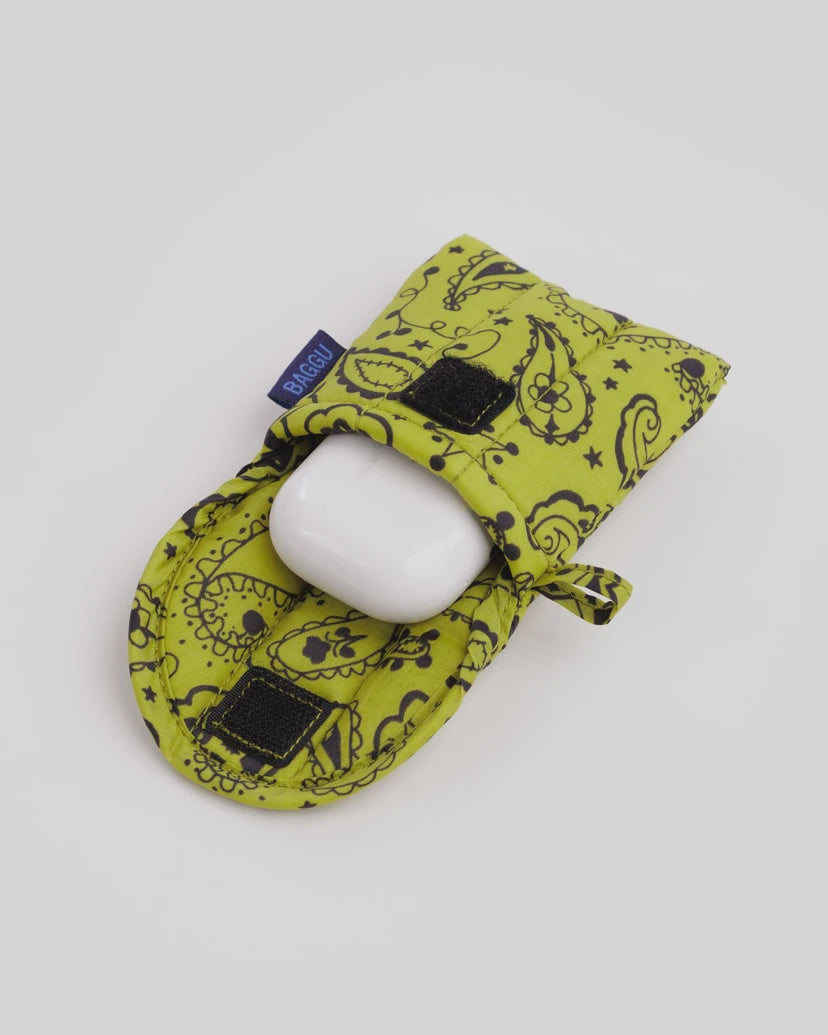 Chartreuse Paisley Earbud Case