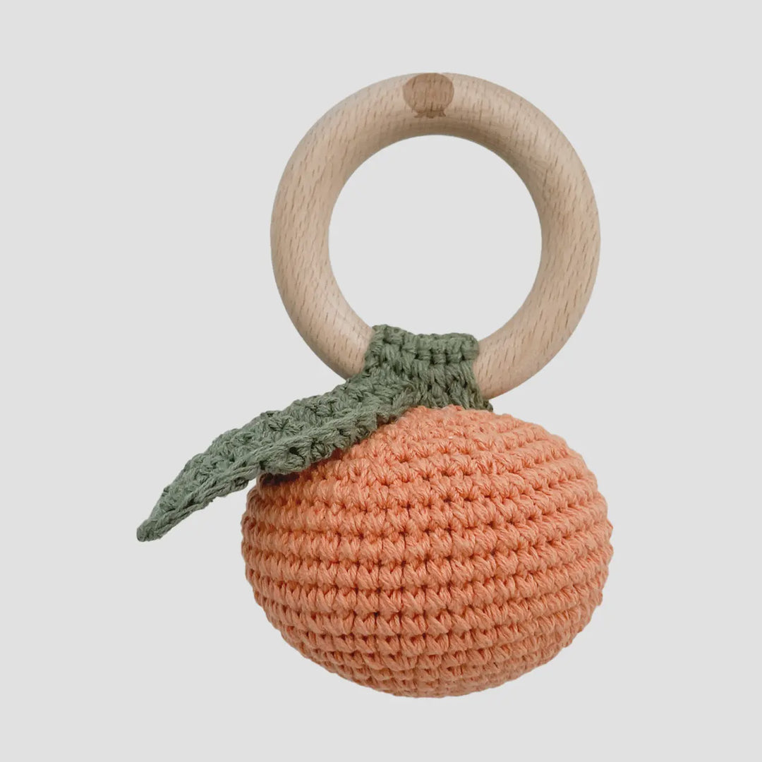 Orange Crochet Rattle
