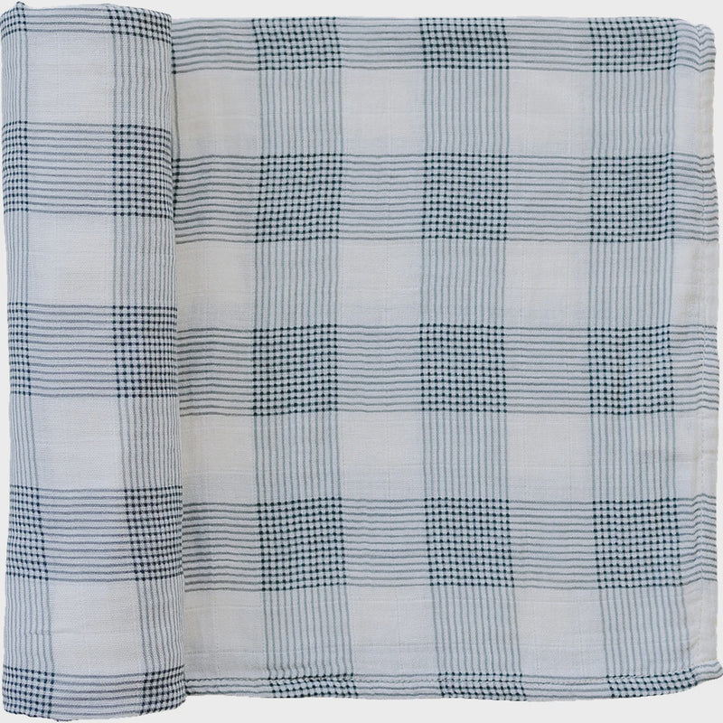 Coastal Plaid Muslin Swaddle