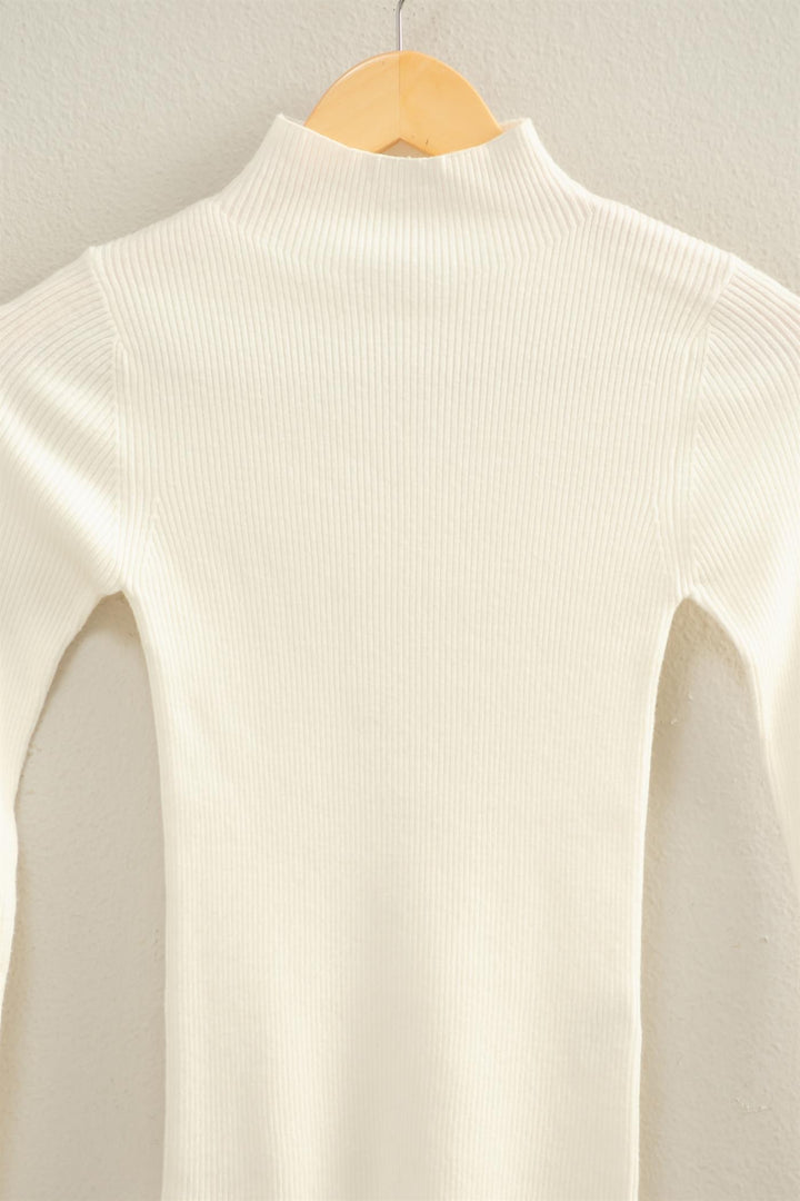 Ribbed Mock Neck Top