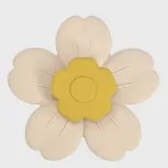 Beige Daisy Silicone Teether Spinner