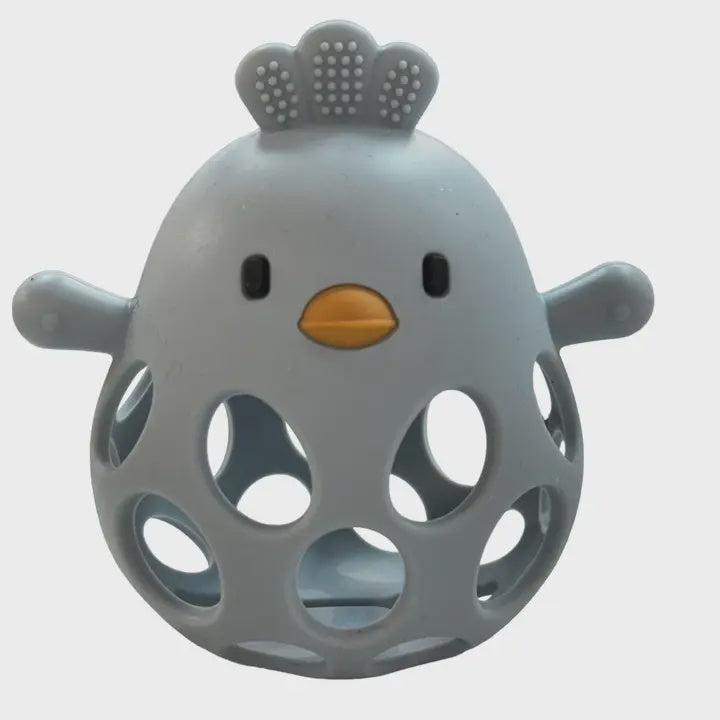 Chicken 3D Teether in Slate