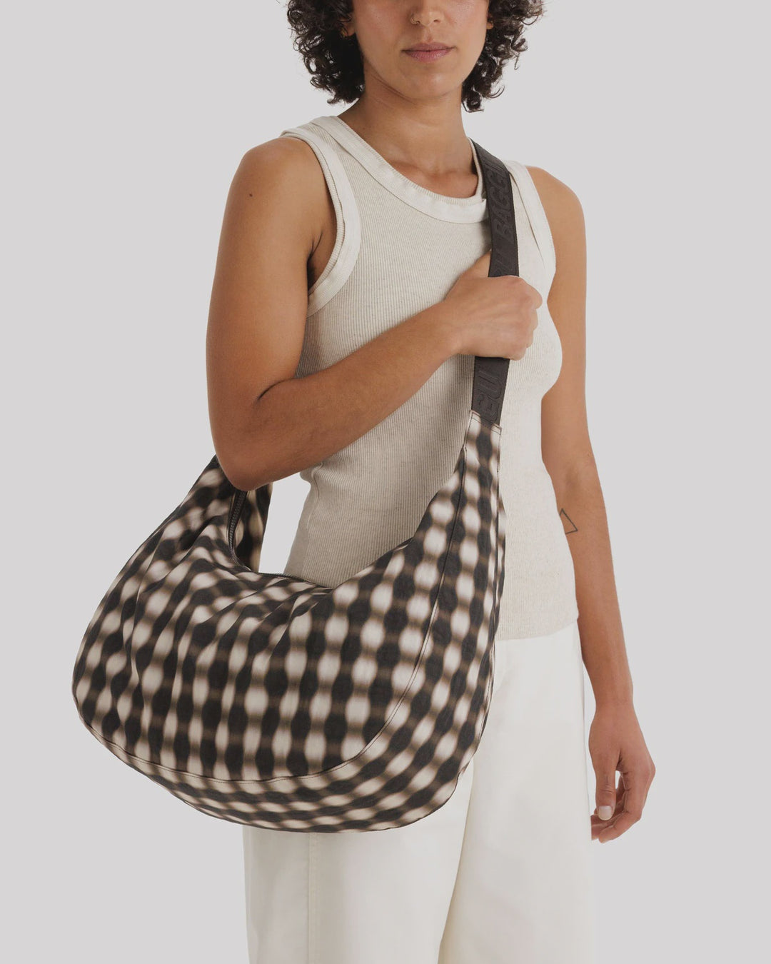 Blurred Gingham Large Crescent