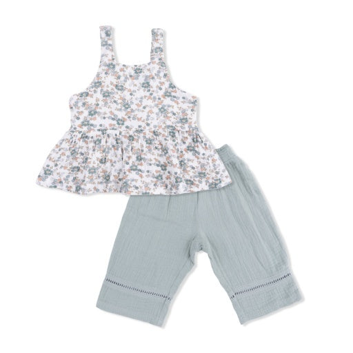 Camille Floral Peplum Tank w Pant