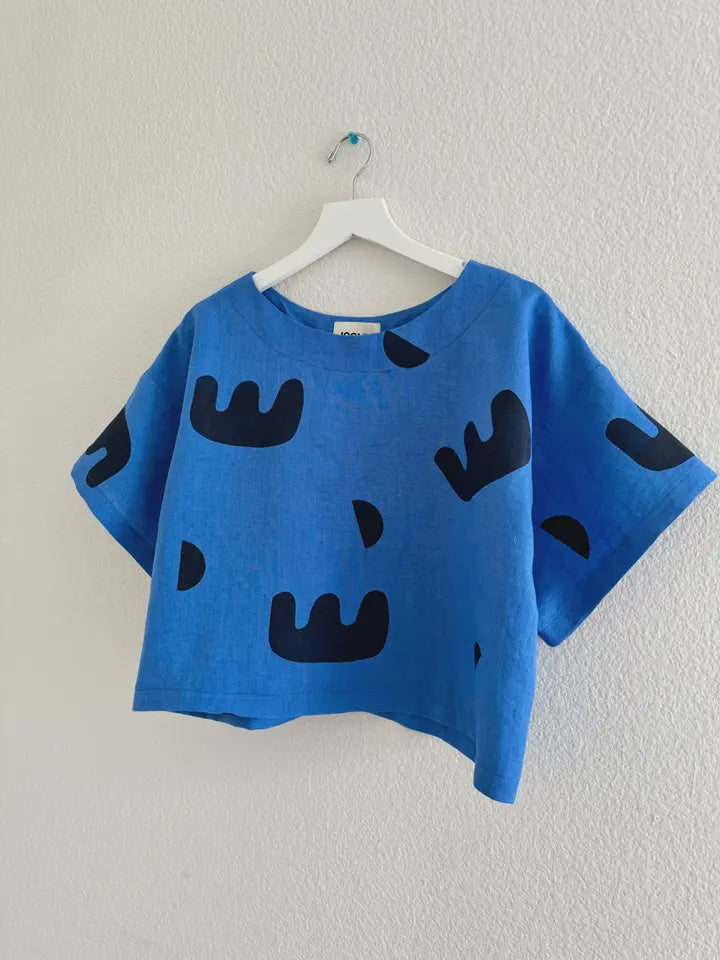 Blue Shapes Crop Top