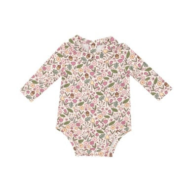 Acorn Floral Peter Pan Collar Bodysuit