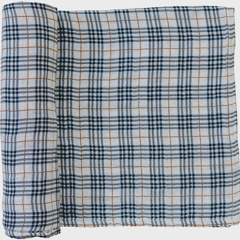 Vintage Plaid Muslin Swaddle