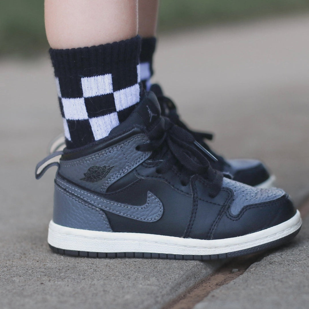 Black Checkered Sock